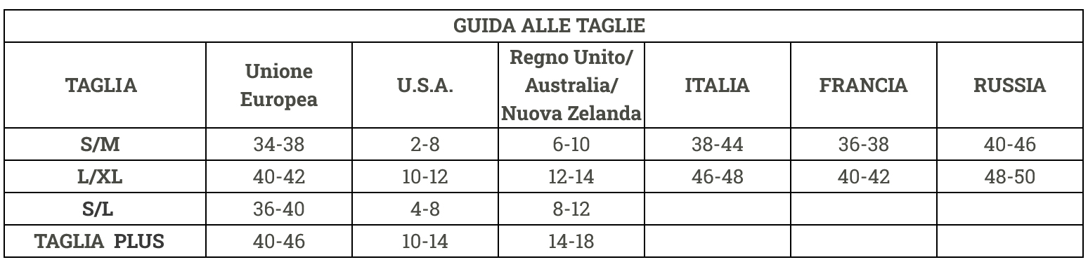 guida alle taglie